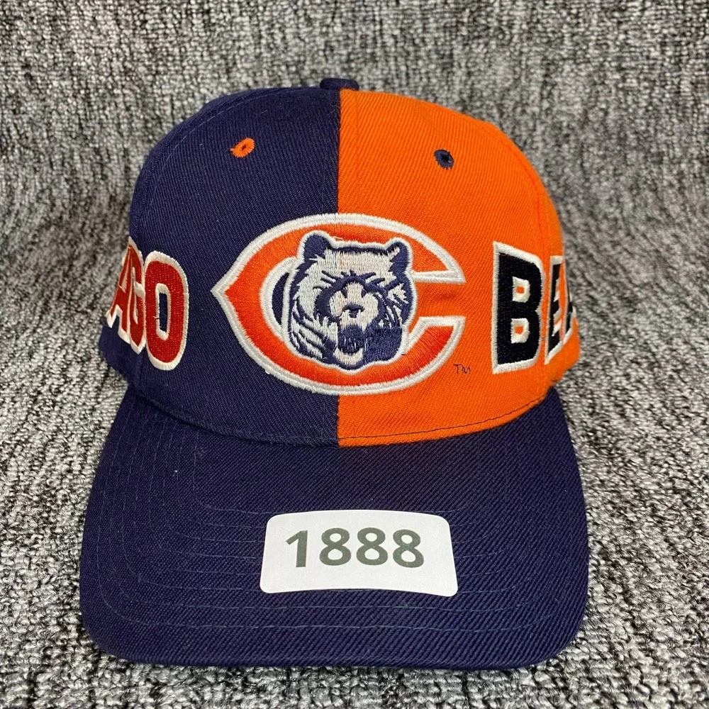 VTG 90s Chicago Bears American Needle CCM Split Color Snapback Hat Green Brim